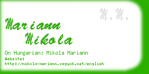 mariann mikola business card